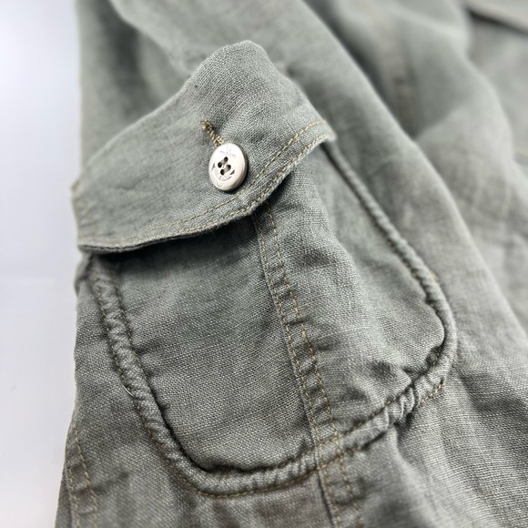 Mur Mur Shorts Size M Green 100% Linen Cargo Shorts W/Belt Anthropology #0058 - Picture 12 of 12